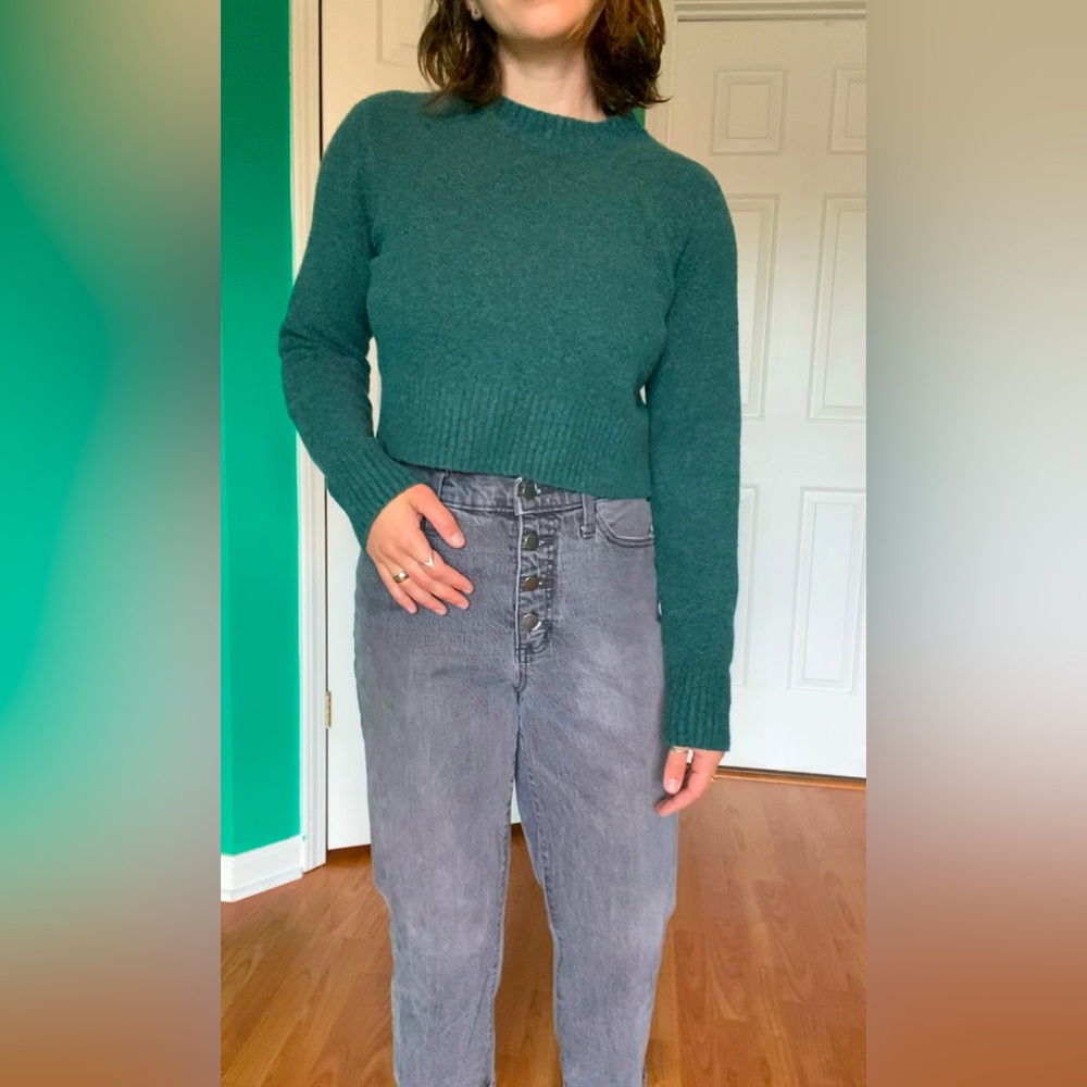 Super Soft Cropped Teal Sweater